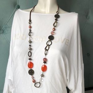 4/$25🛍 Multi Charms Long Statement Necklace Costume Jewelry